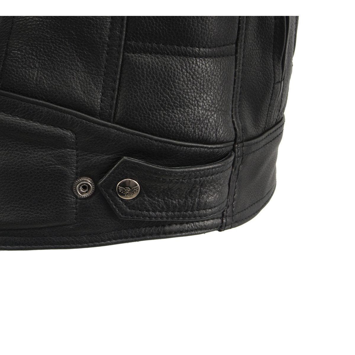 MLM1514SET All Season Black Premium Leather Motorcycle Riders Jacket w/ Heated and Cool-Tec Technology