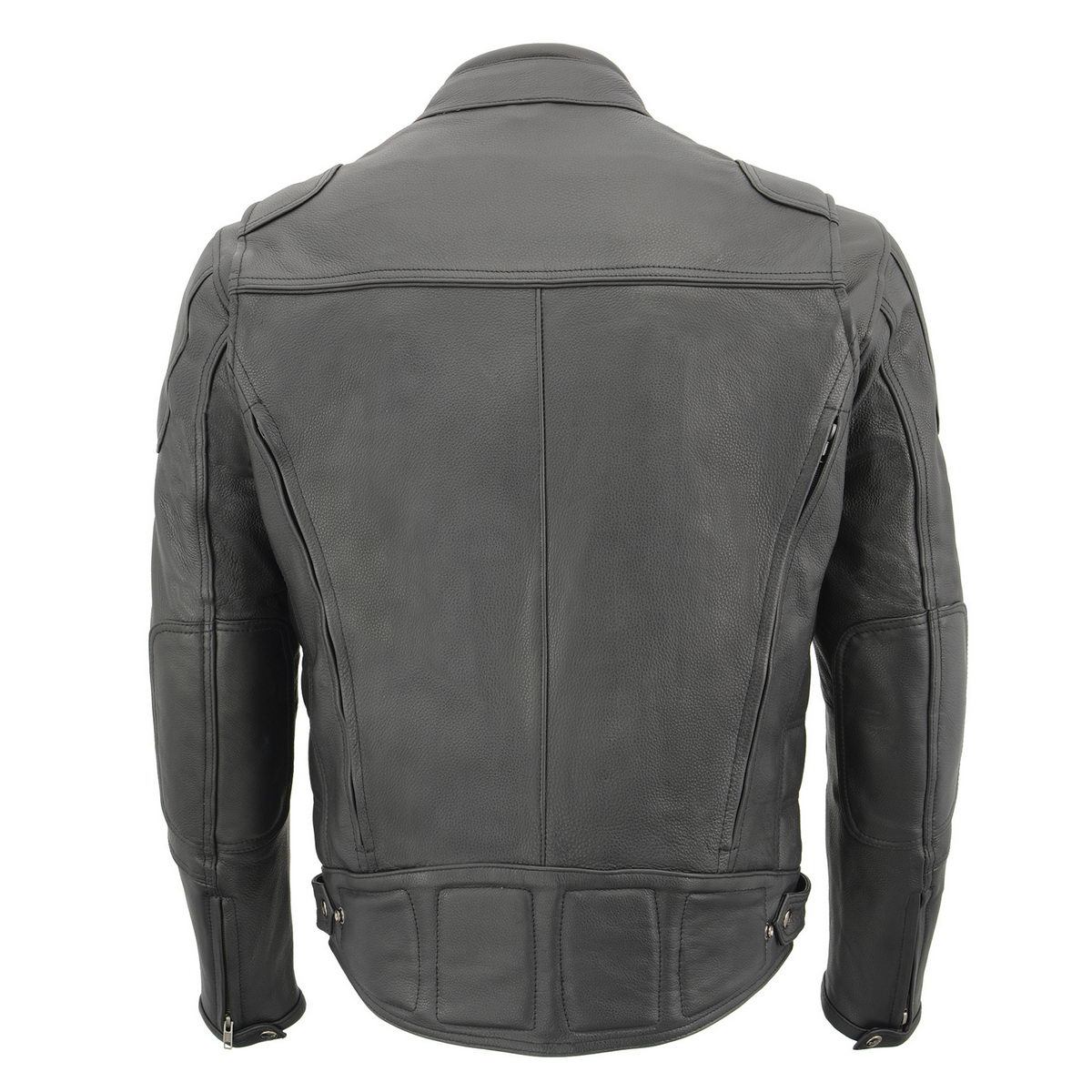 MLM1514SET All Season Black Premium Leather Motorcycle Riders Jacket w/ Heated and Cool-Tec Technology