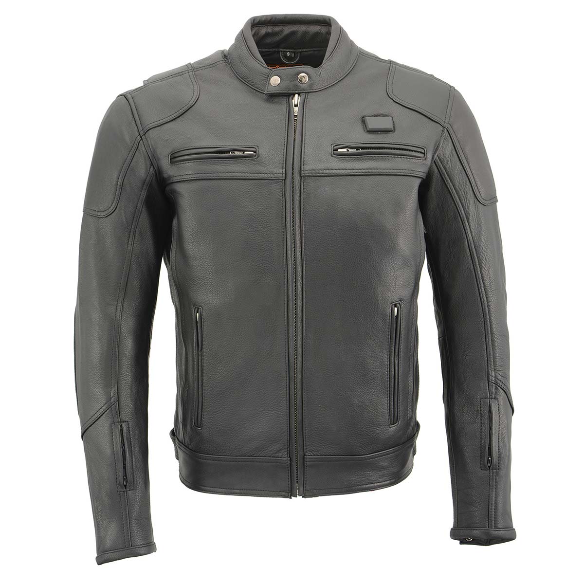 MLM1514SET All Season Black Premium Leather Motorcycle Riders Jacket w/ Heated and Cool-Tec Technology
