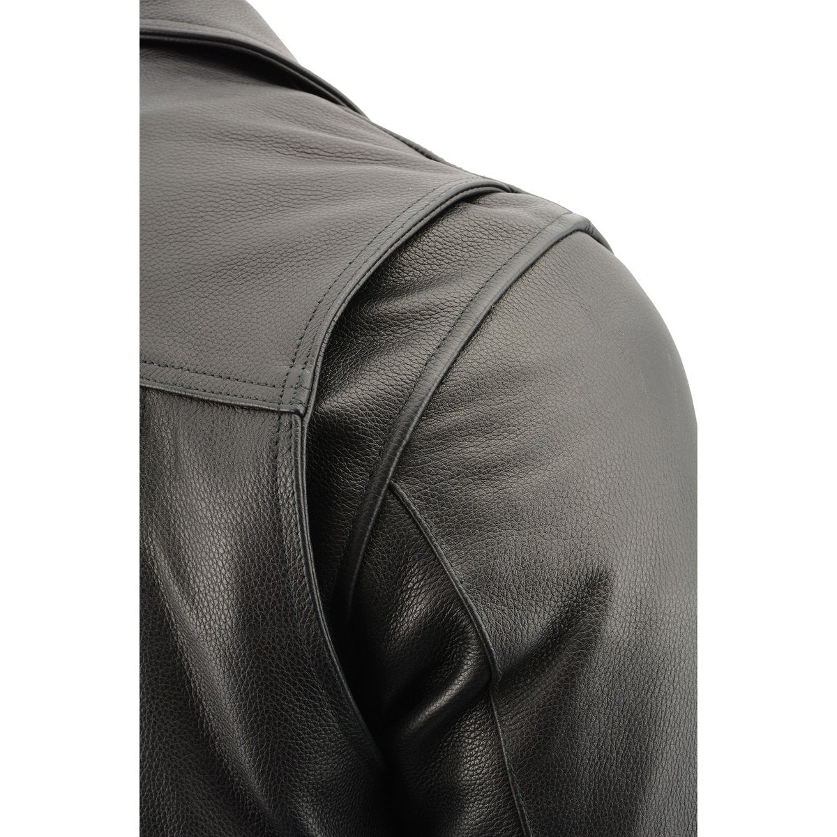 MLM1520 Men's Pistol Pete Vented Black Leather Cruiser Jacket