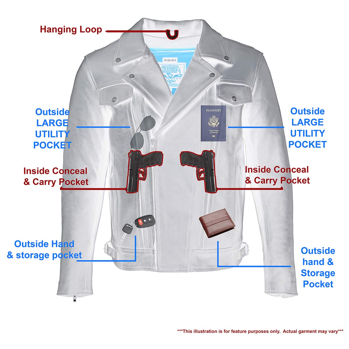 MLM1520 Men's Pistol Pete Vented Black Leather Cruiser Jacket