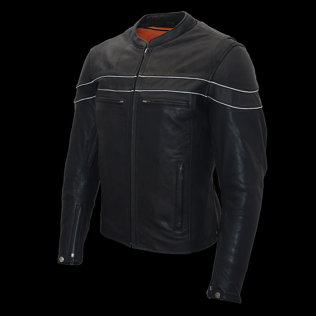 MLM1525 Men's ‘Crossover’ Black Leather Lightweight MC Jacket