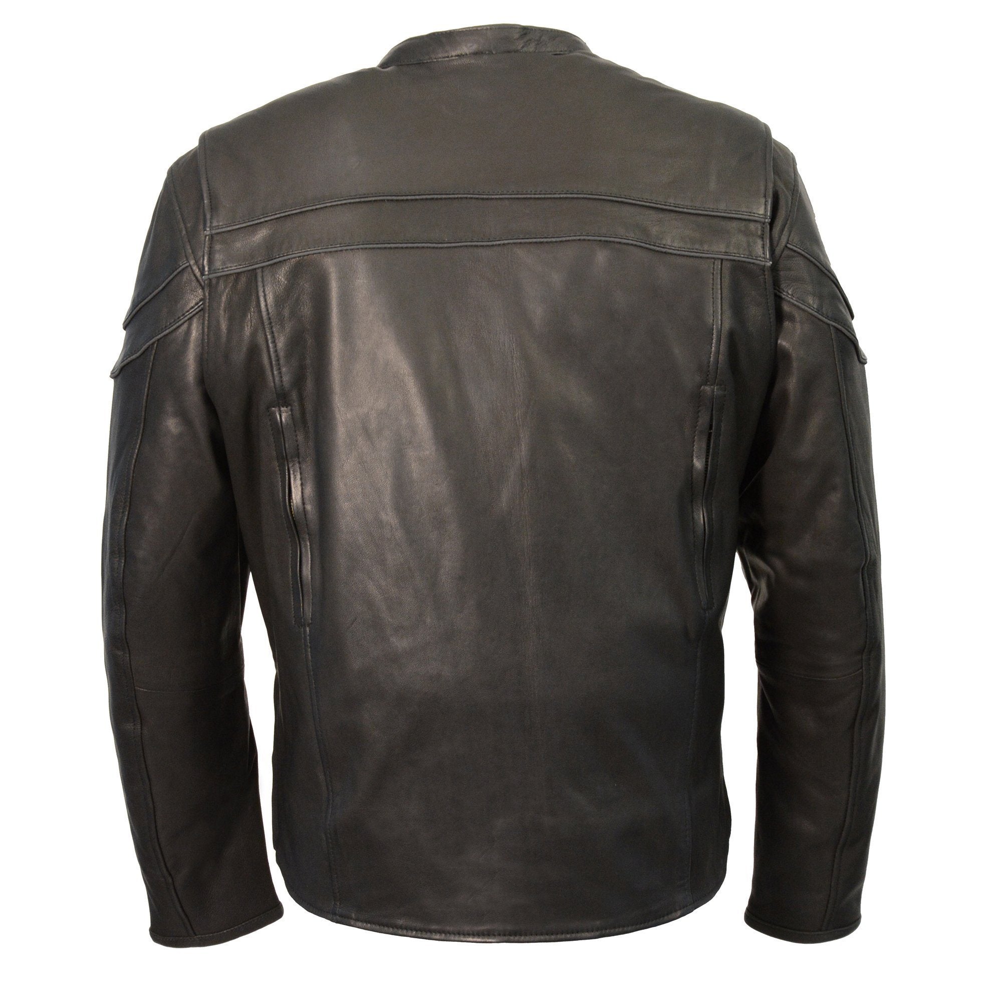 MLM1525 Men's ‘Crossover’ Black Leather Lightweight MC Jacket