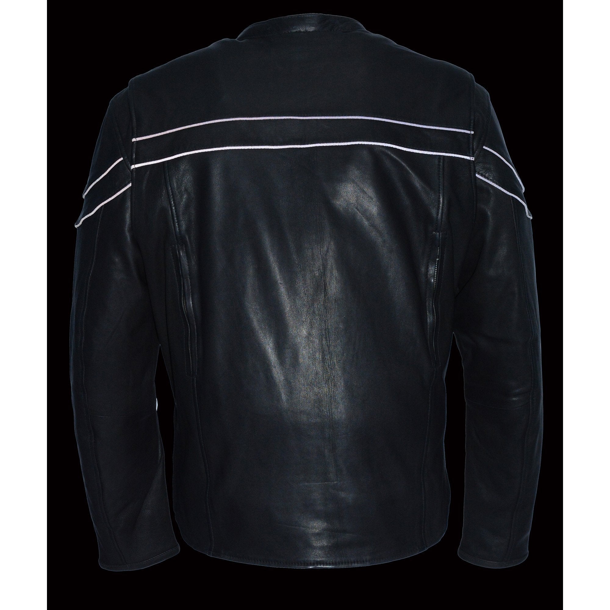 MLM1525 Men's ‘Crossover’ Black Leather Lightweight MC Jacket