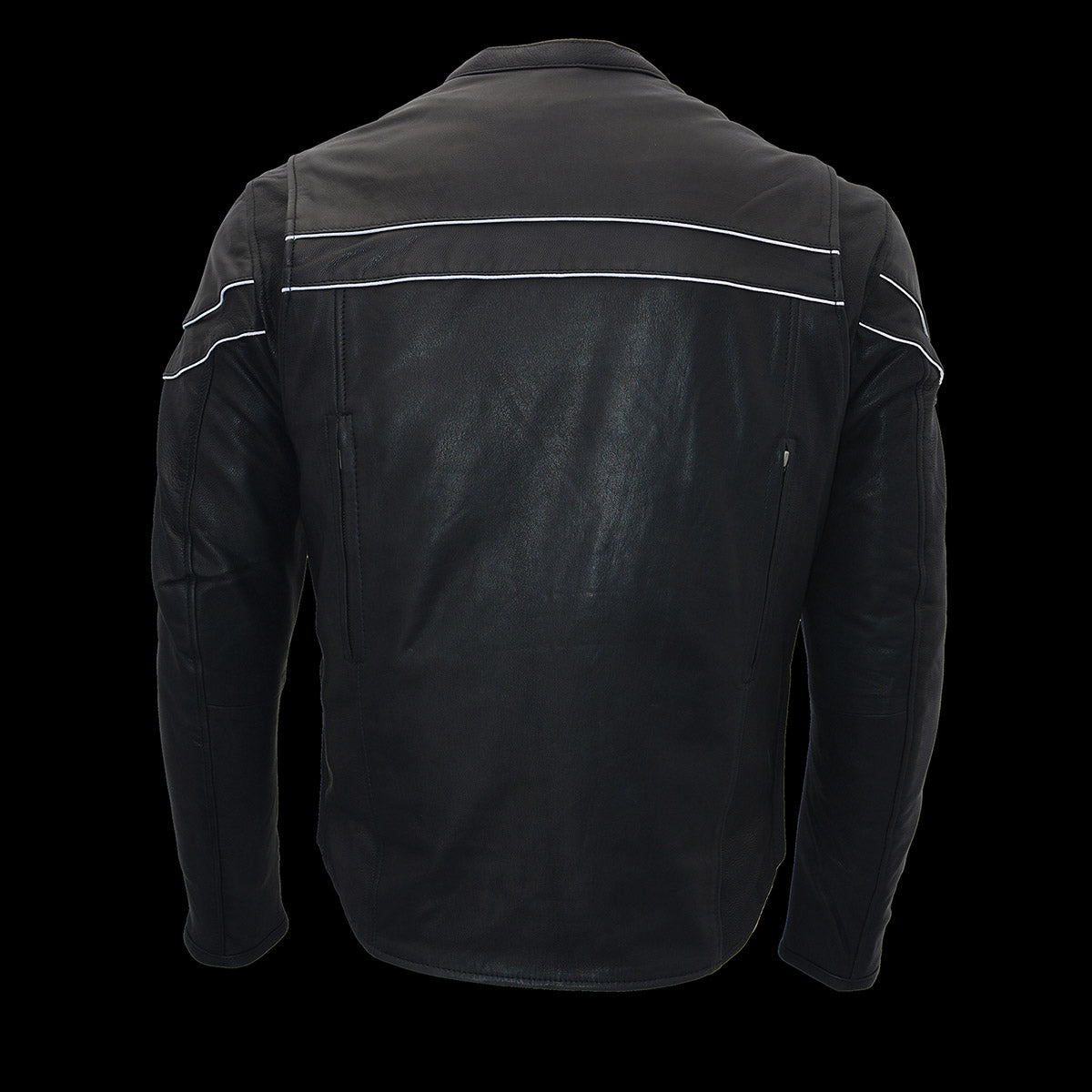 MLM1525 Men's ‘Crossover’ Black Leather Lightweight MC Jacket