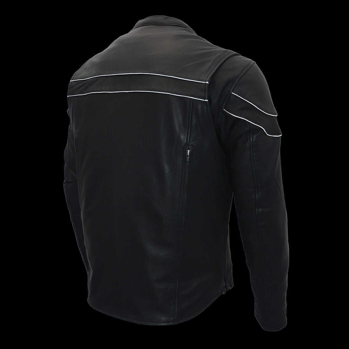 MLM1525 Men's ‘Crossover’ Black Leather Lightweight MC Jacket