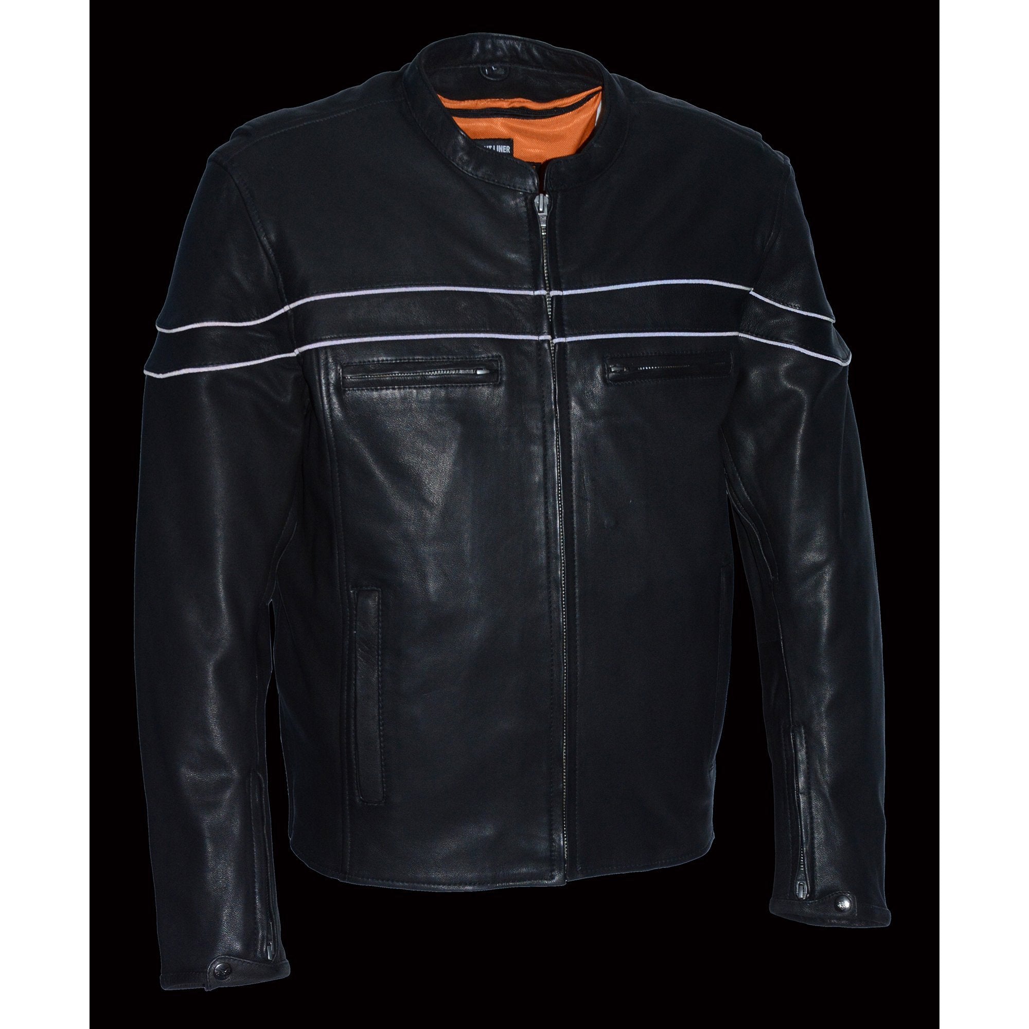 MLM1525 Men's ‘Crossover’ Black Leather Lightweight MC Jacket