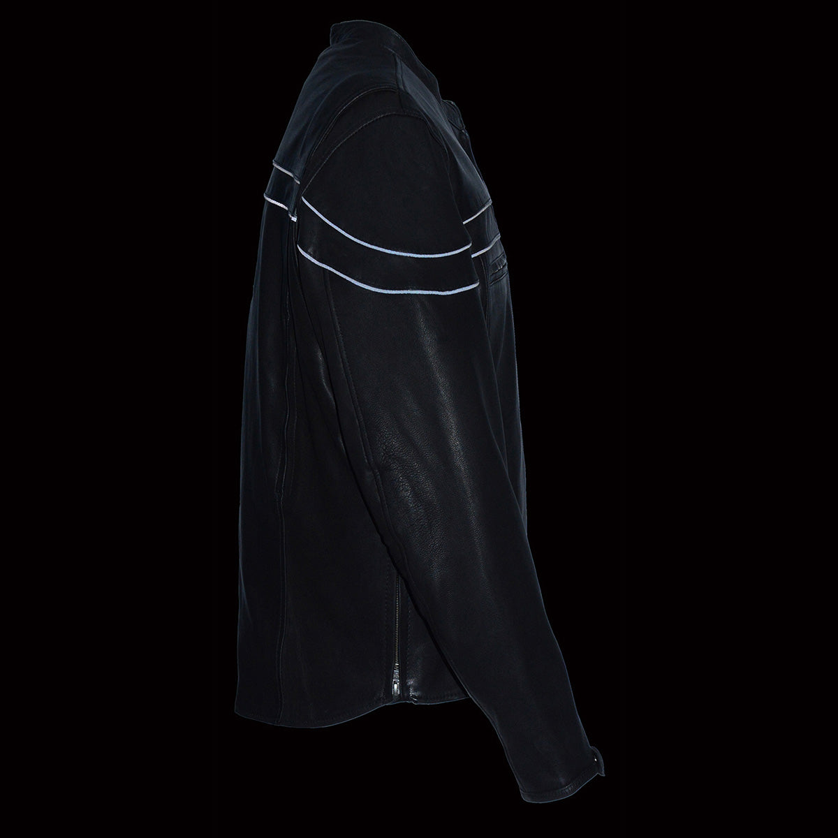 MLM1525 Men's ‘Crossover’ Black Leather Lightweight MC Jacket