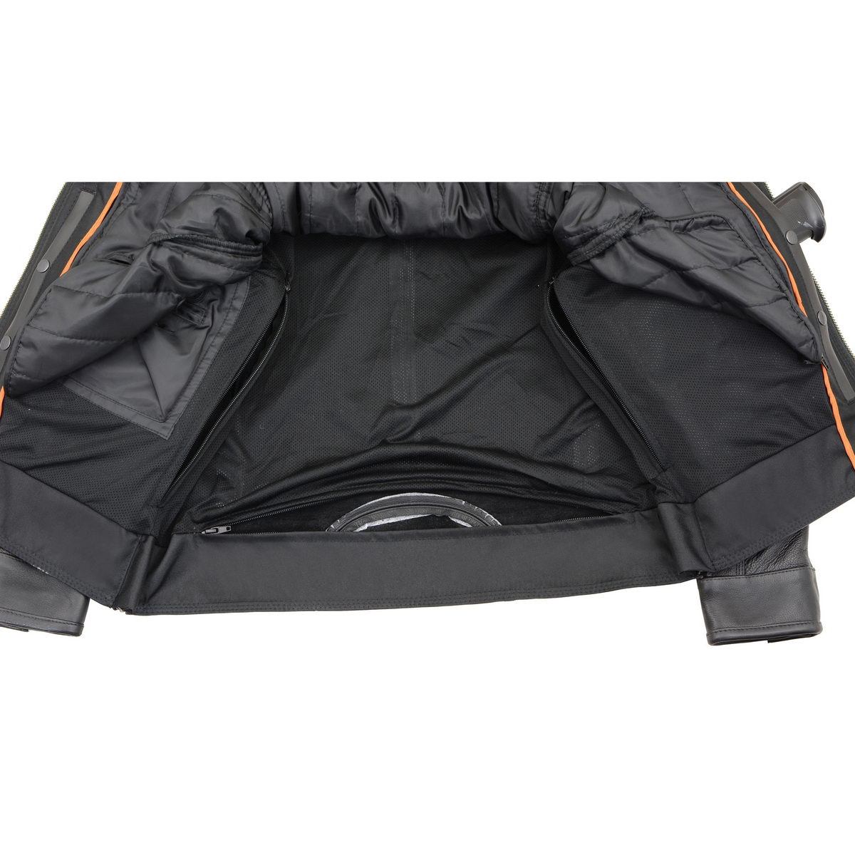 MLM1551 Men's Black Lightweight Premium Leather Motorcycle Jacket w/ Cool-Tec Leather Treatement