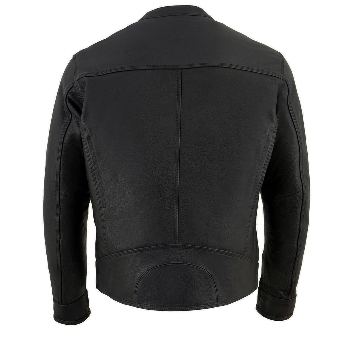 MLM1551 Men's Black Lightweight Premium Leather Motorcycle Jacket w/ Cool-Tec Leather Treatement