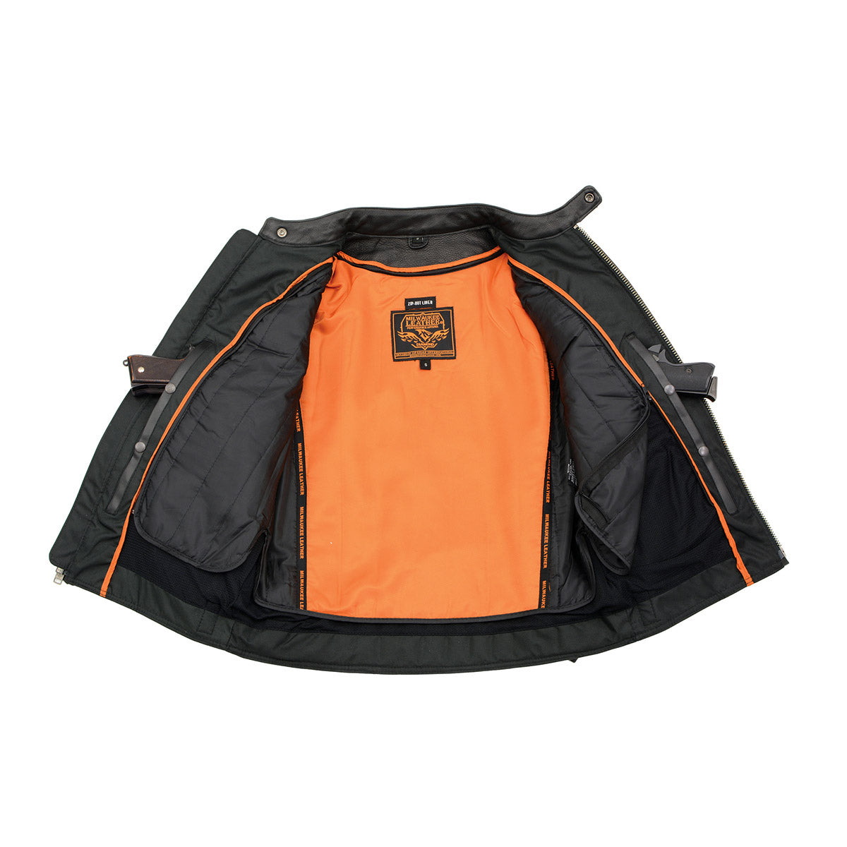 MLM1560 Men's Black Long Body and Vented Motorcycle Leather Jacket