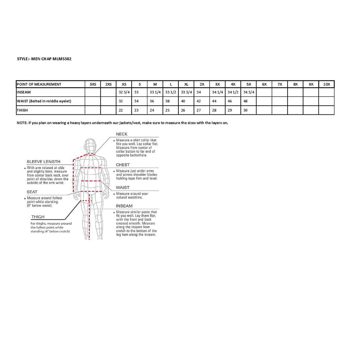 MLM5502 Men's Black Premium Leather Motorcycle Rider Chaps w/ Cool-Tec Leather Treatment