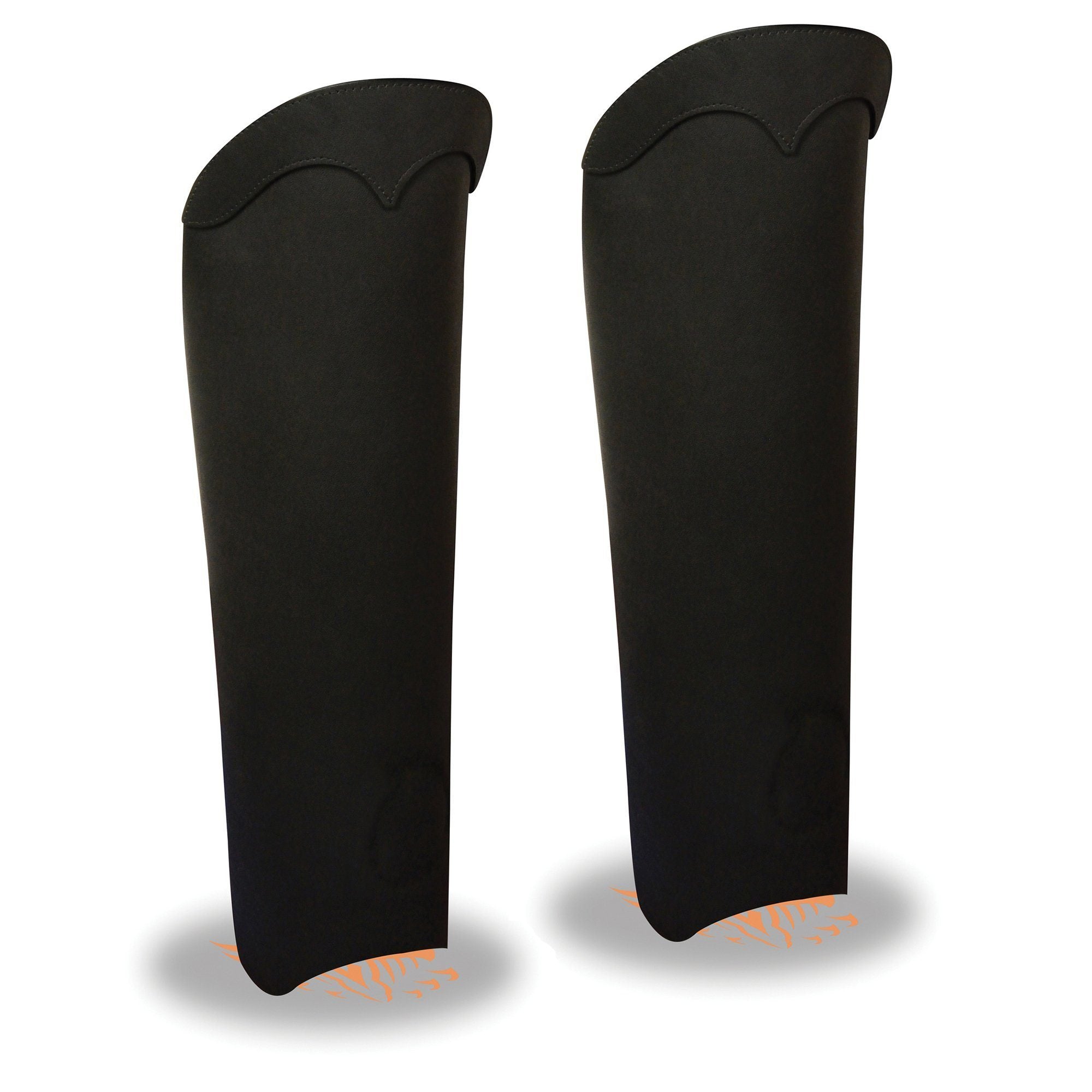 MLM5555 Unisex Black Leather Half Motorccyle Riding Chaps with Back Zipper