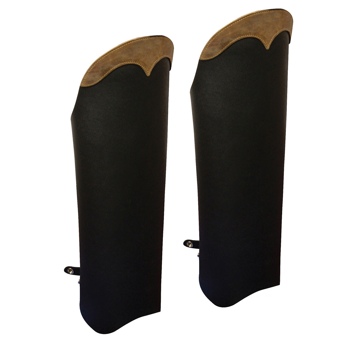 MLM5555 Unisex Brown Leather Half Motorccyle Riding Chaps with Back Zipper