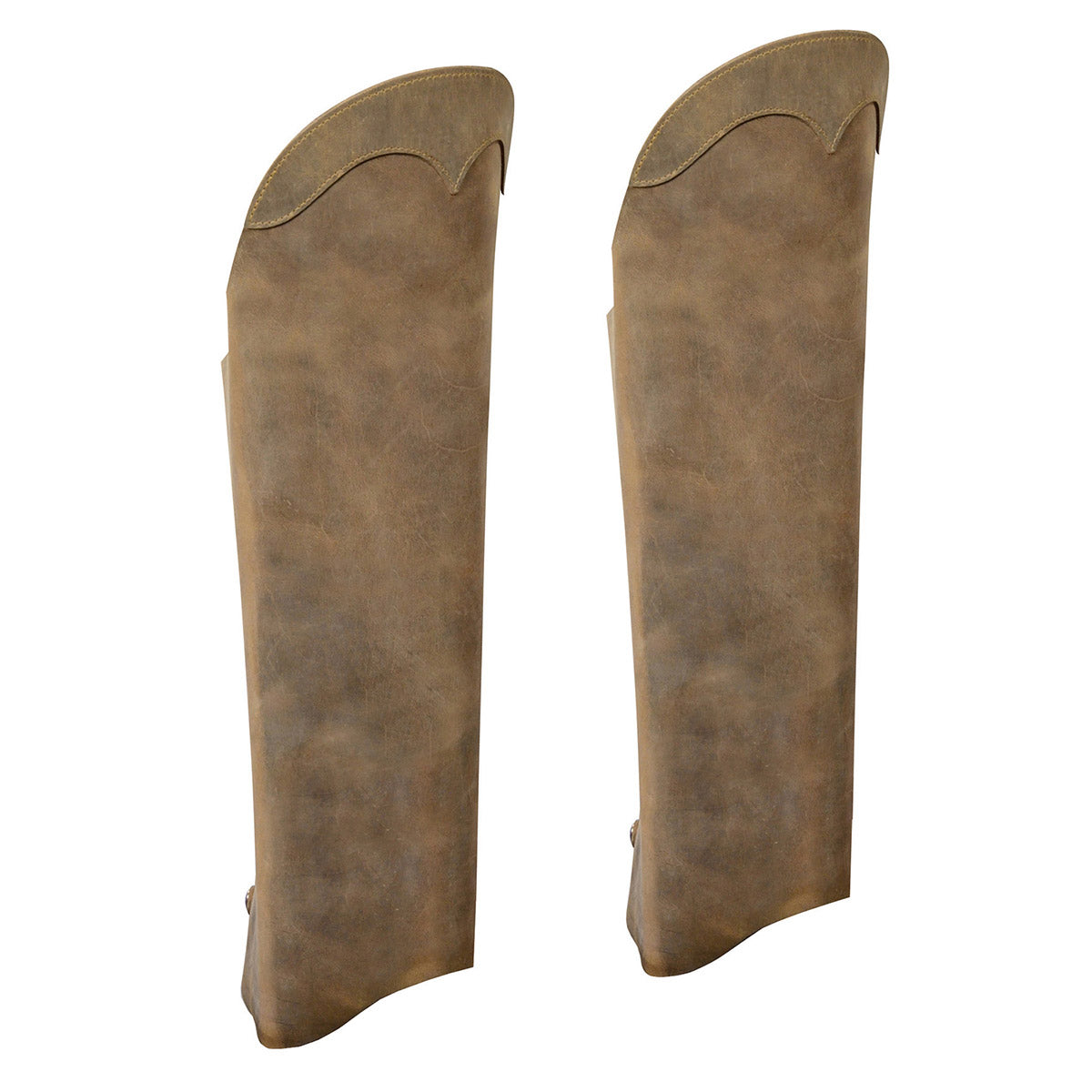 MLM5555 Unisex Distress Brown Leather Half Motorccyle Riding Chaps with Back Zipper