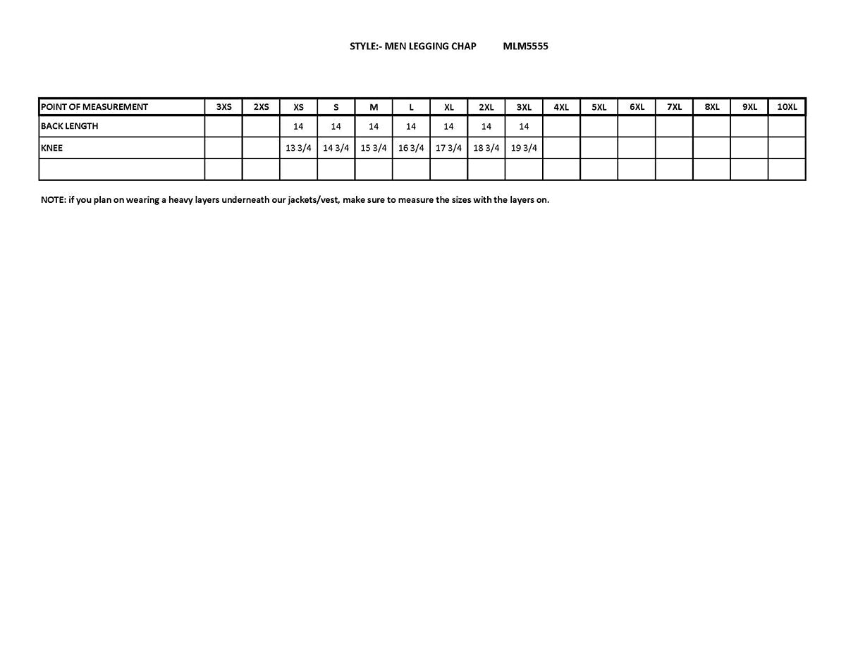 MLM5555 Unisex Brown Leather Half Motorccyle Riding Chaps with Back Zipper