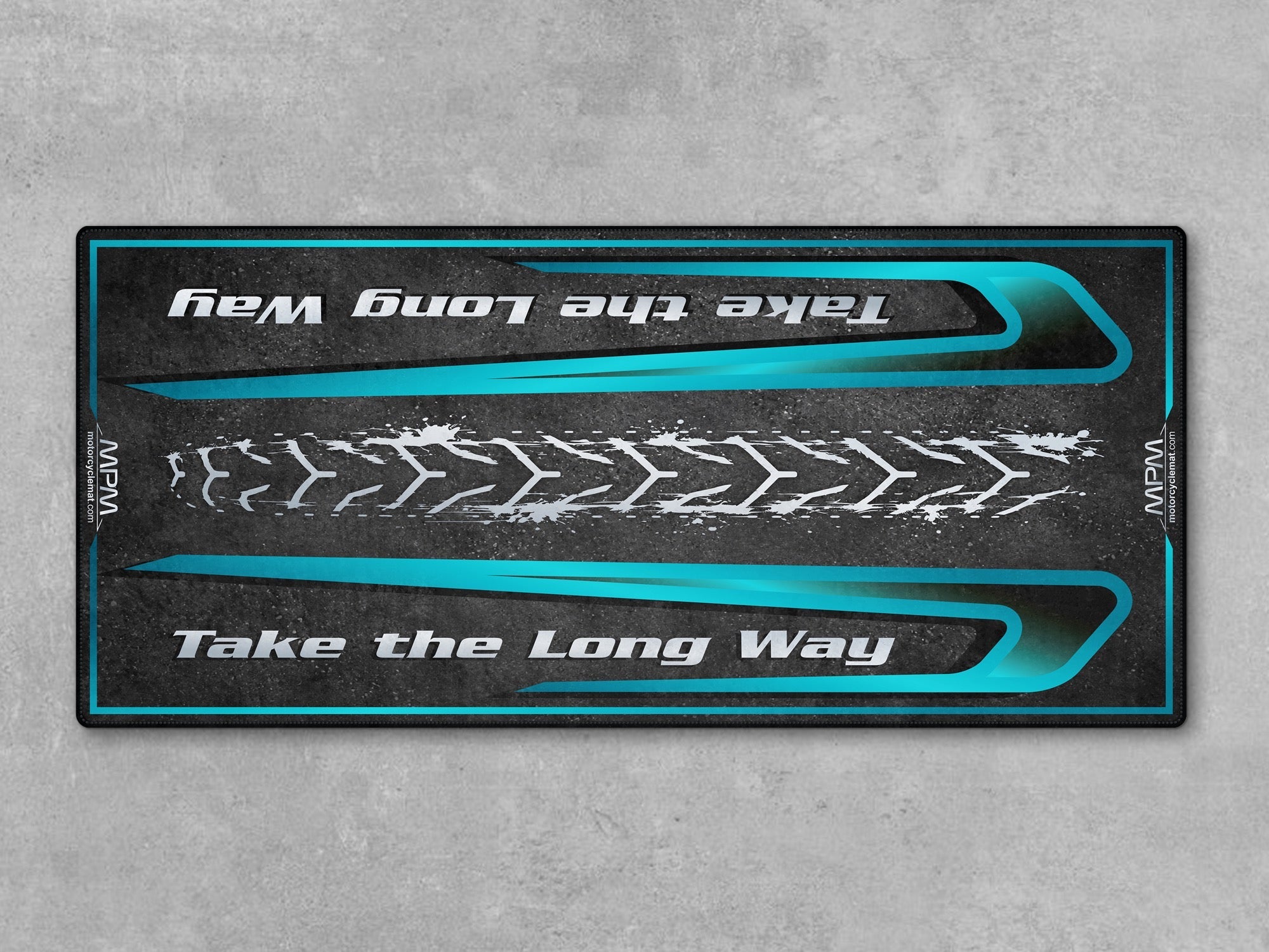 MPM Motorcycle Mat for Touring Motorcycle "Take the Long Way" - MM4311