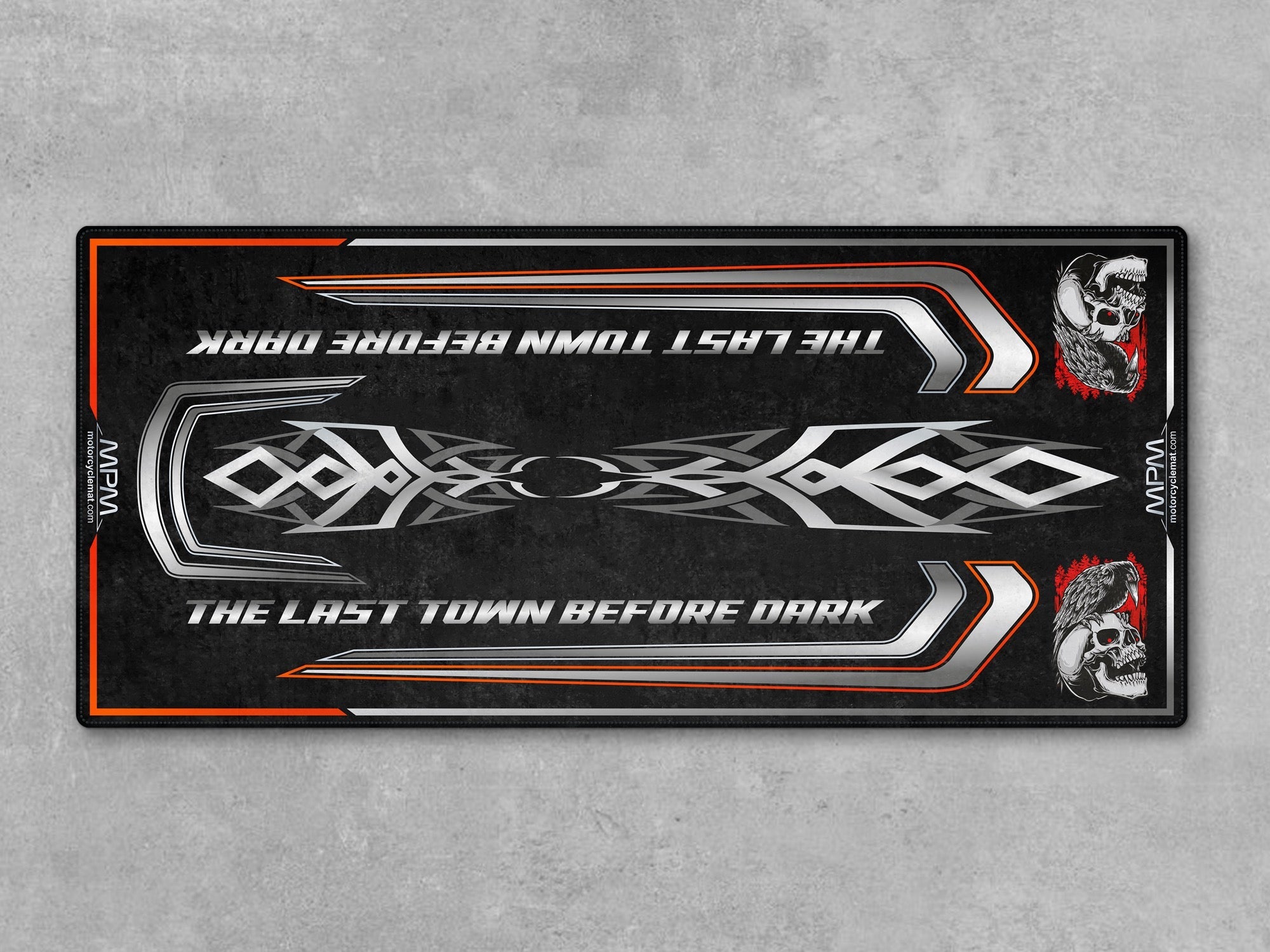 MPM Motorcycle Mat for Cruiser Motorcycle "The Last Town Before Dark" - MM4318