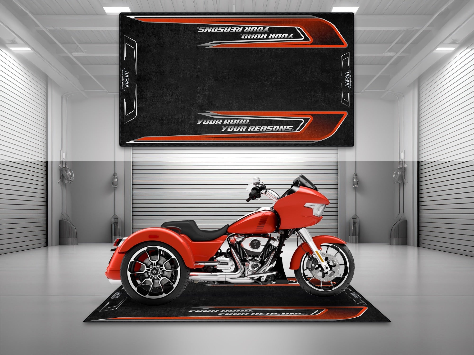 MPM Motorcycle Mat for Trike Motorcycle "Your Road Your Reasons" - MM4319