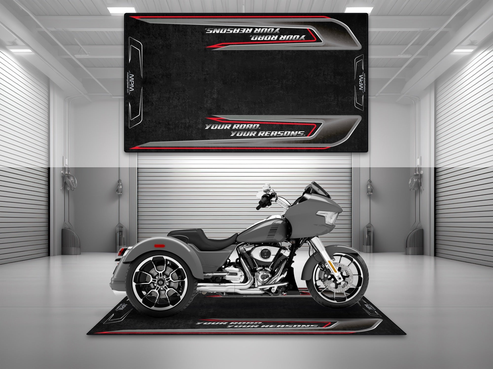 MPM Motorcycle Mat for Trike Motorcycle "Your Road Your Reasons" - MM4319