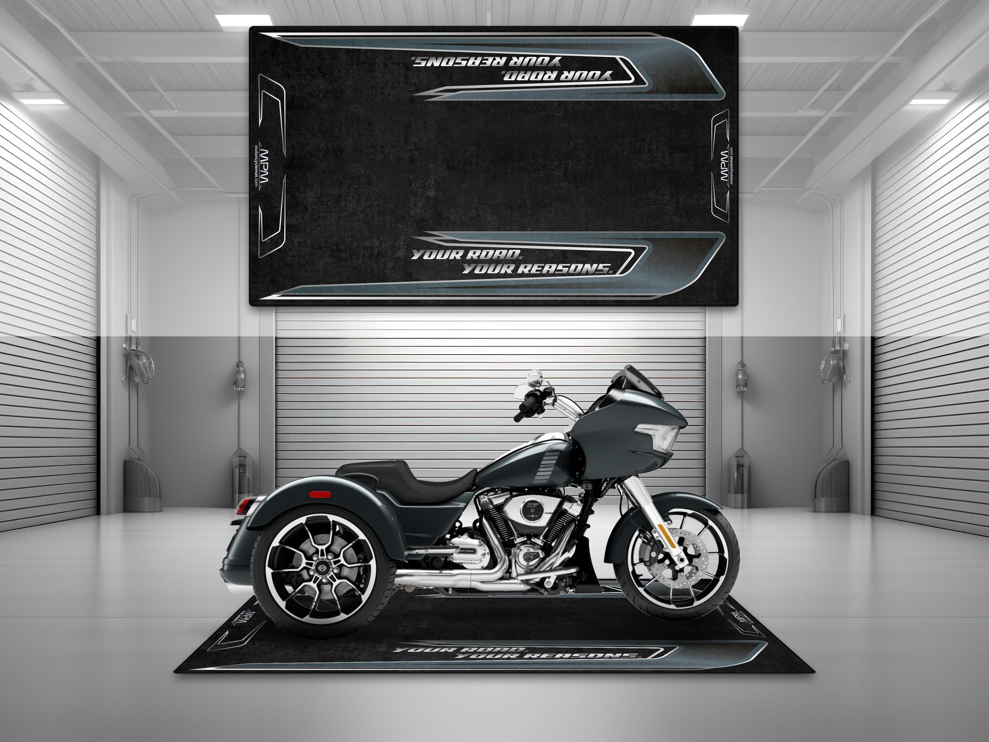 MPM Motorcycle Mat for Trike Motorcycle "Your Road Your Reasons" - MM4319
