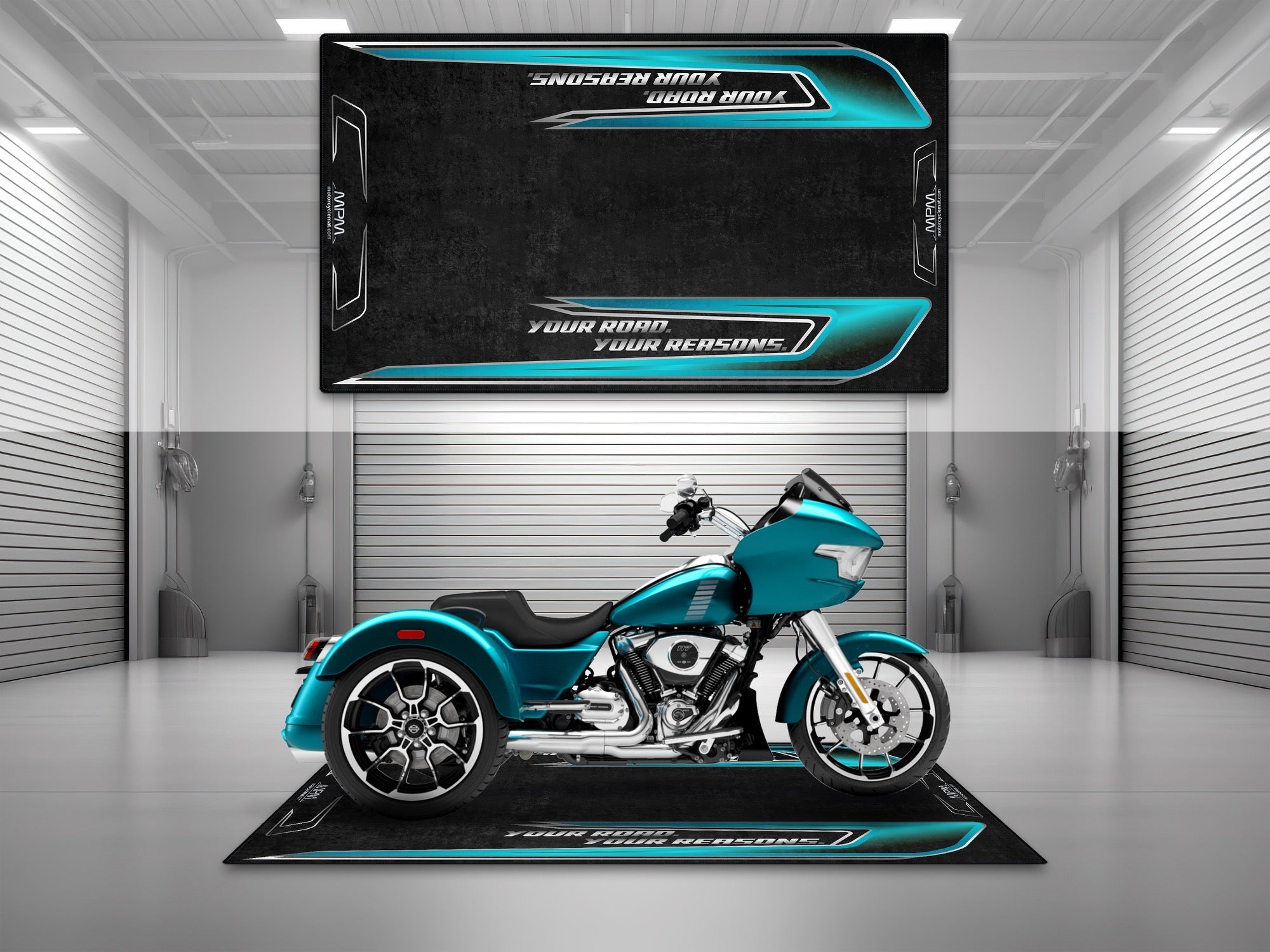 MPM Motorcycle Mat for Trike Motorcycle "Your Road Your Reasons" - MM4319