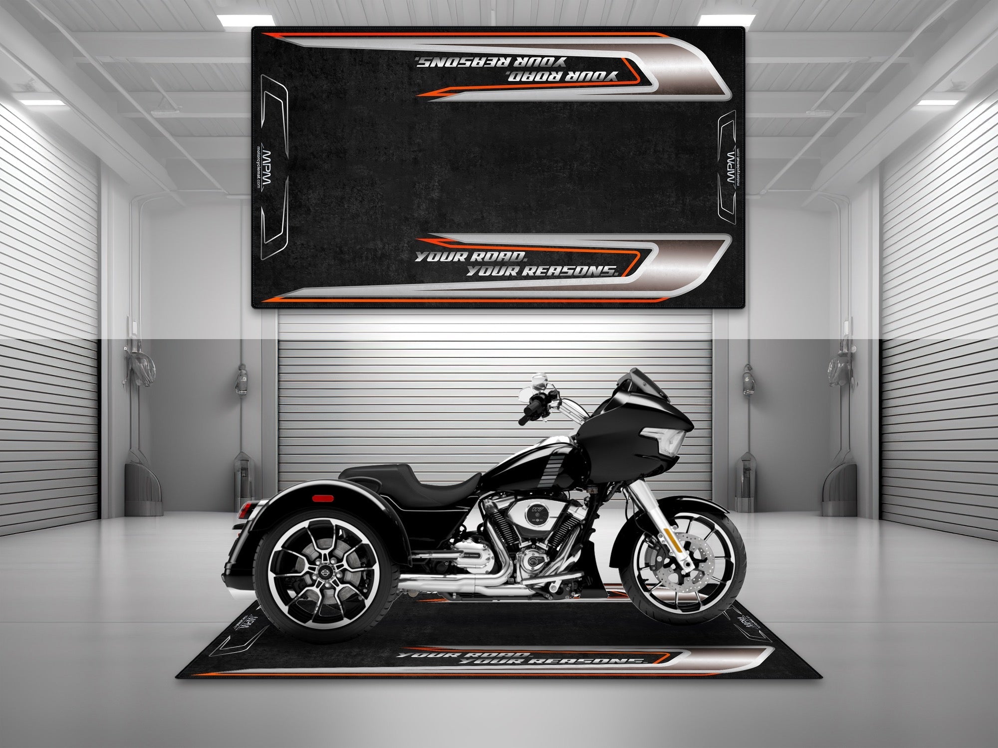 MPM Motorcycle Mat for Trike Motorcycle "Your Road Your Reasons" - MM4319