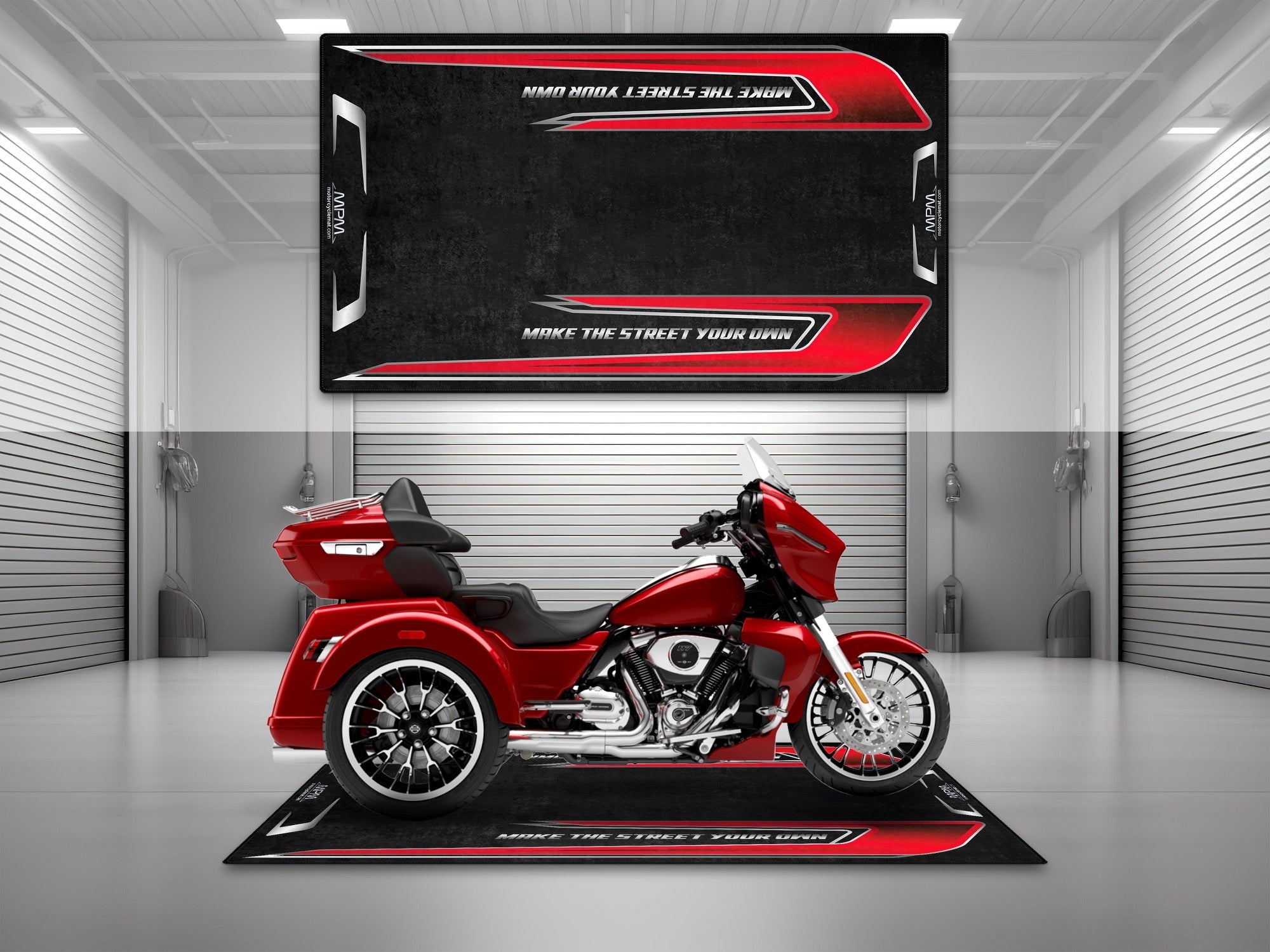 MPM Motorcycle Mat for Trike Motorcycle "Make The Street Your Own" - MM4320