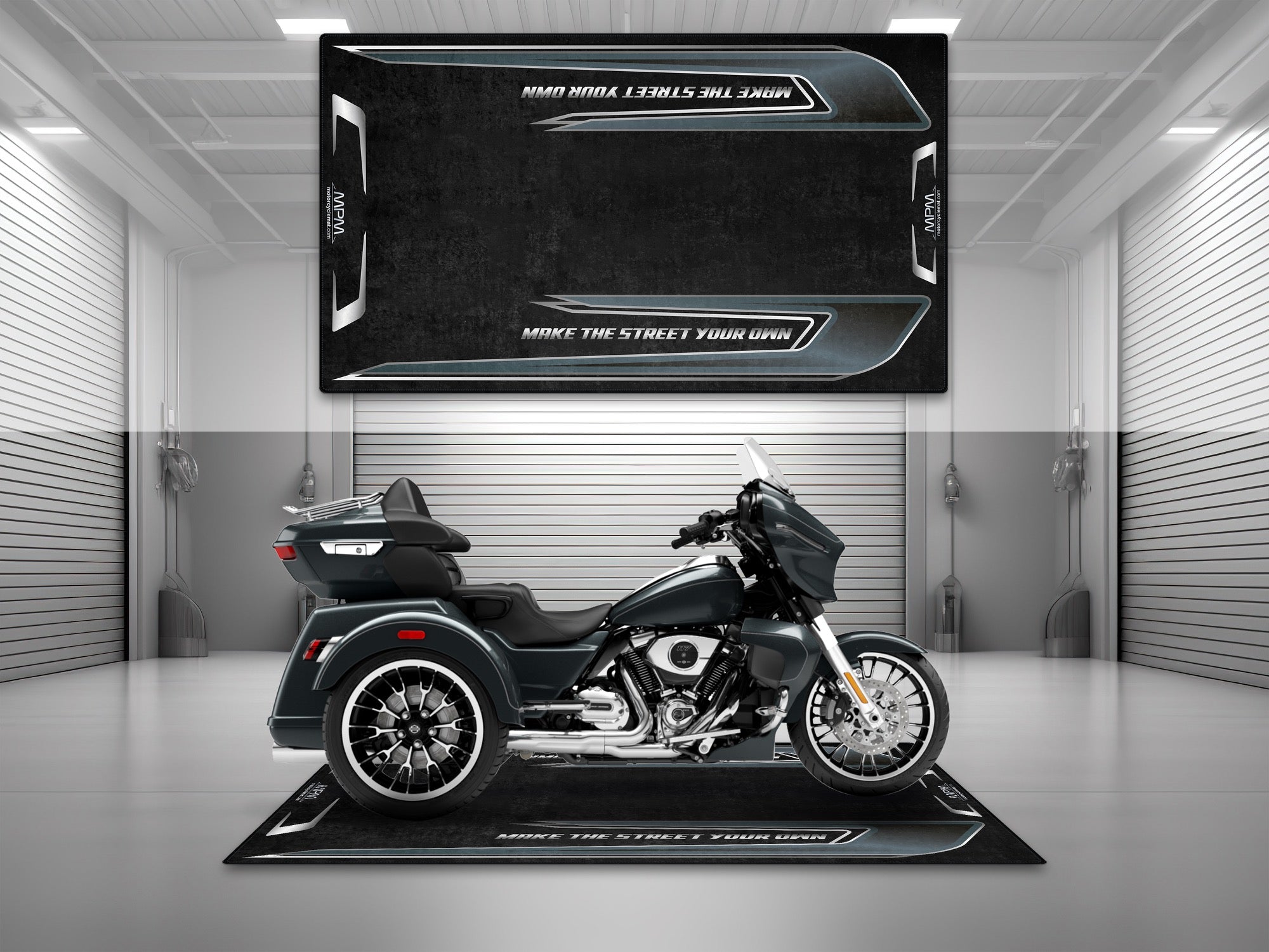 MPM Motorcycle Mat for Trike Motorcycle "Make The Street Your Own" - MM4320