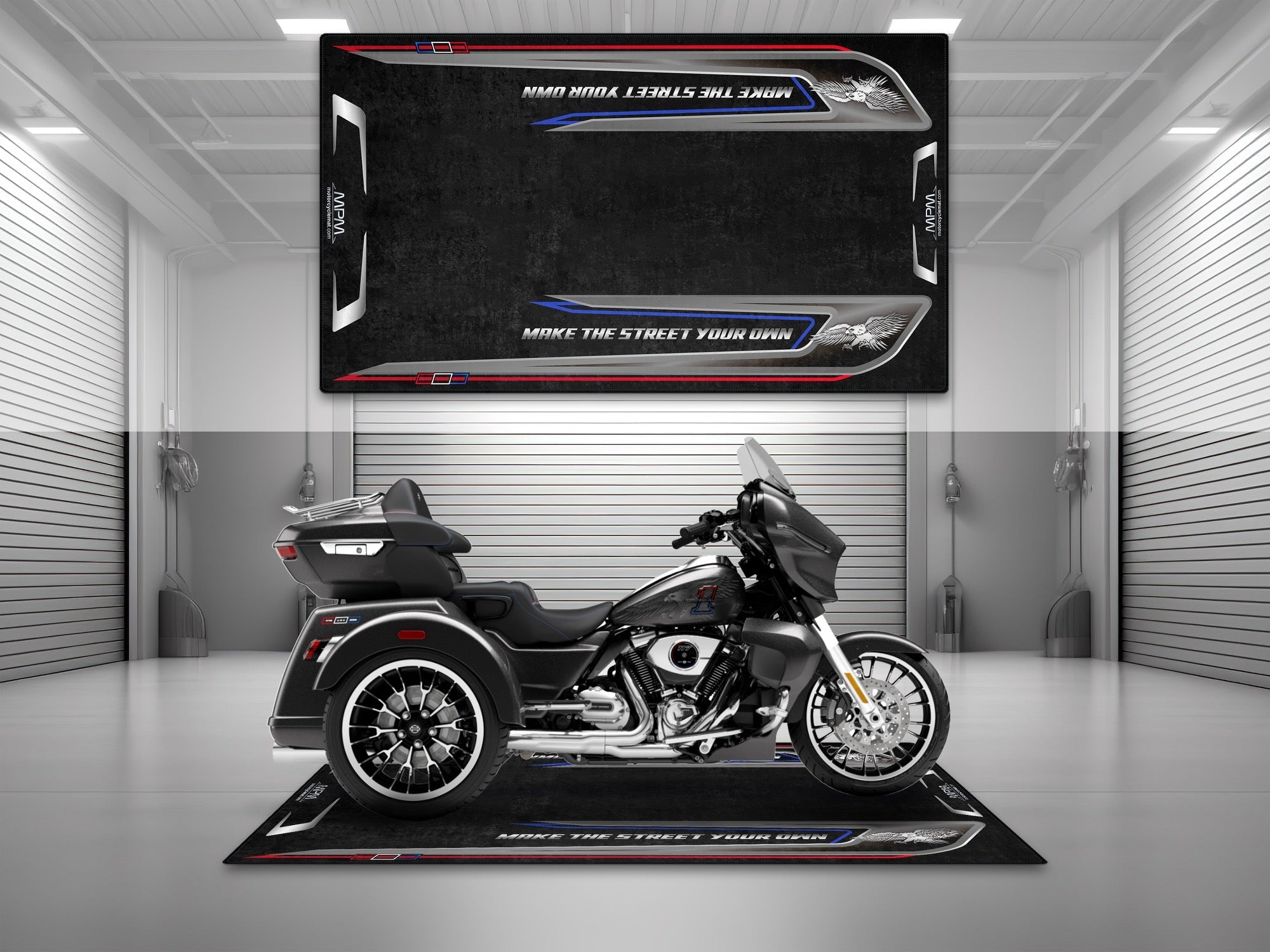 MPM Motorcycle Mat for Trike Motorcycle "Make The Street Your Own" - MM4320