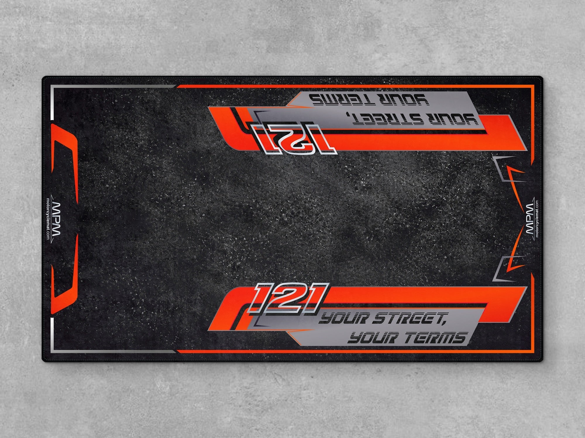 MPM Motorcycle Mat for Trike Motorcycle "Your Street Your Terms" - MM4321