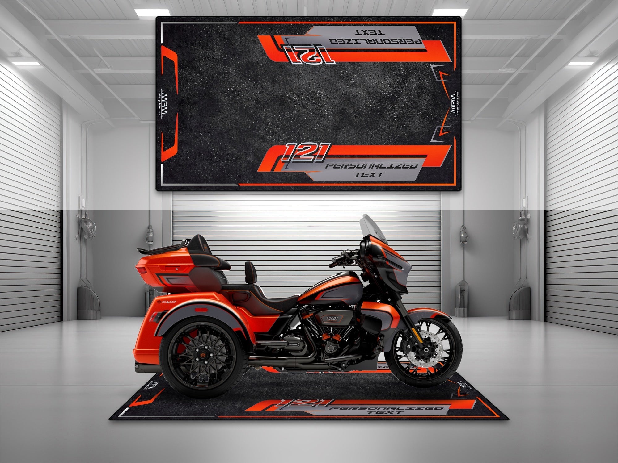 MPM Motorcycle Mat for Trike Motorcycle "Your Street Your Terms" - MM4321