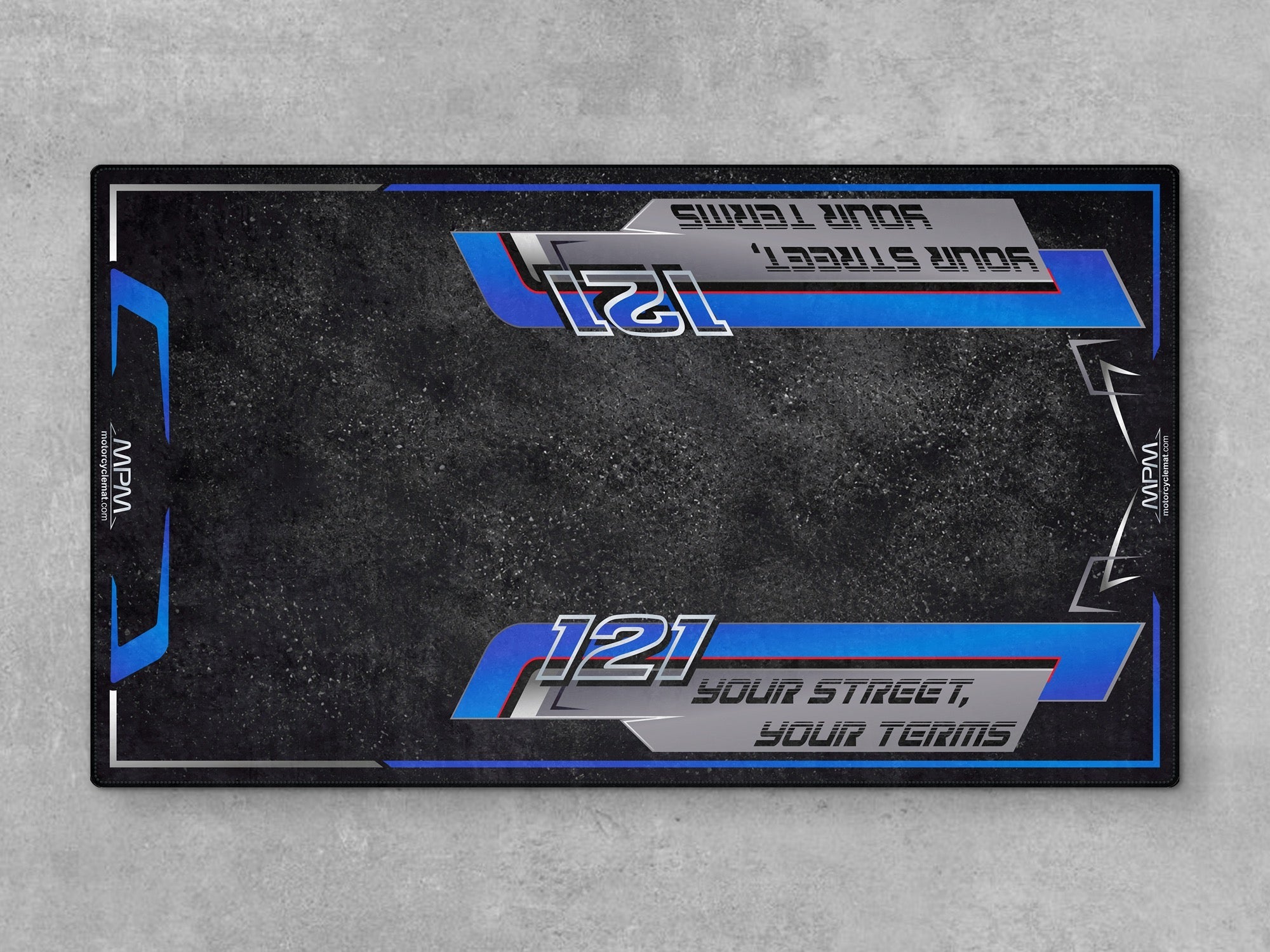 MPM Motorcycle Mat for Trike Motorcycle "Your Street Your Terms" - MM4321
