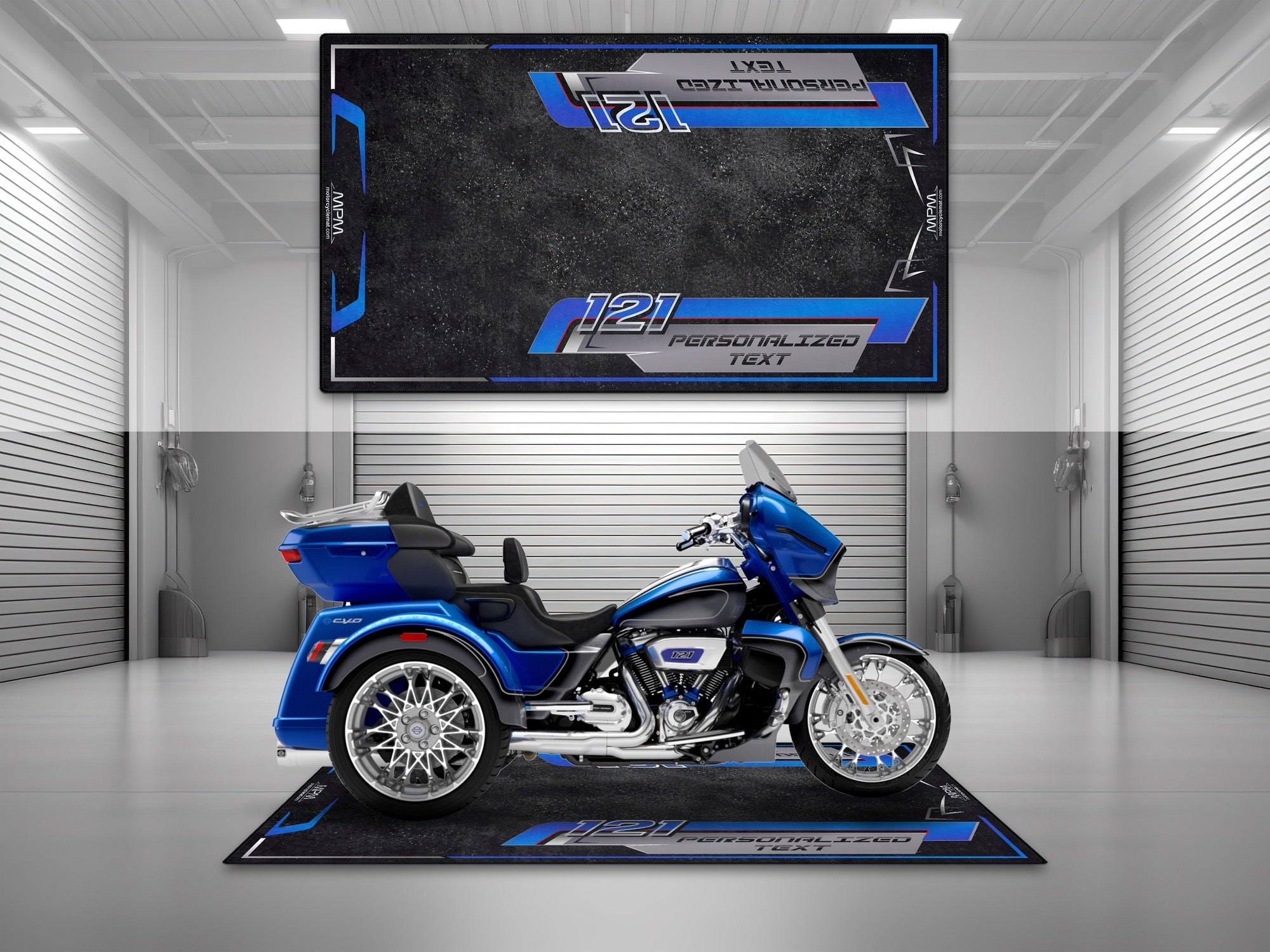 MPM Motorcycle Mat for Trike Motorcycle "Your Street Your Terms" - MM4321