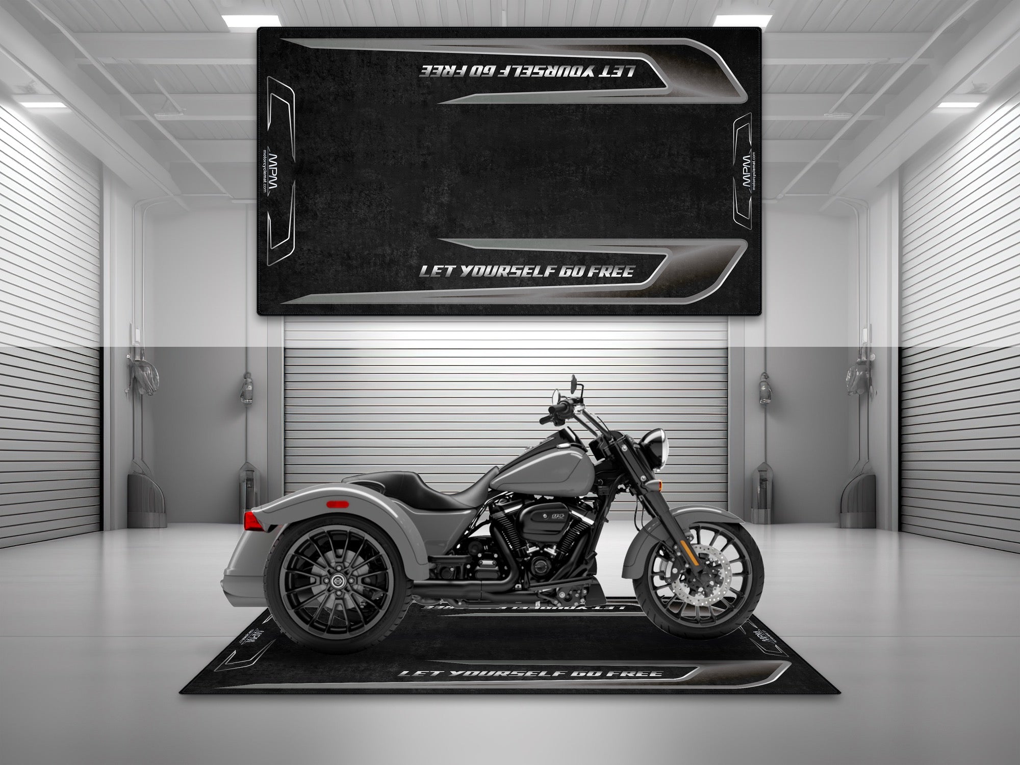 MPM Motorcycle Mat for Trike Motorcycle "Let Yourself Go Free" - MM4322