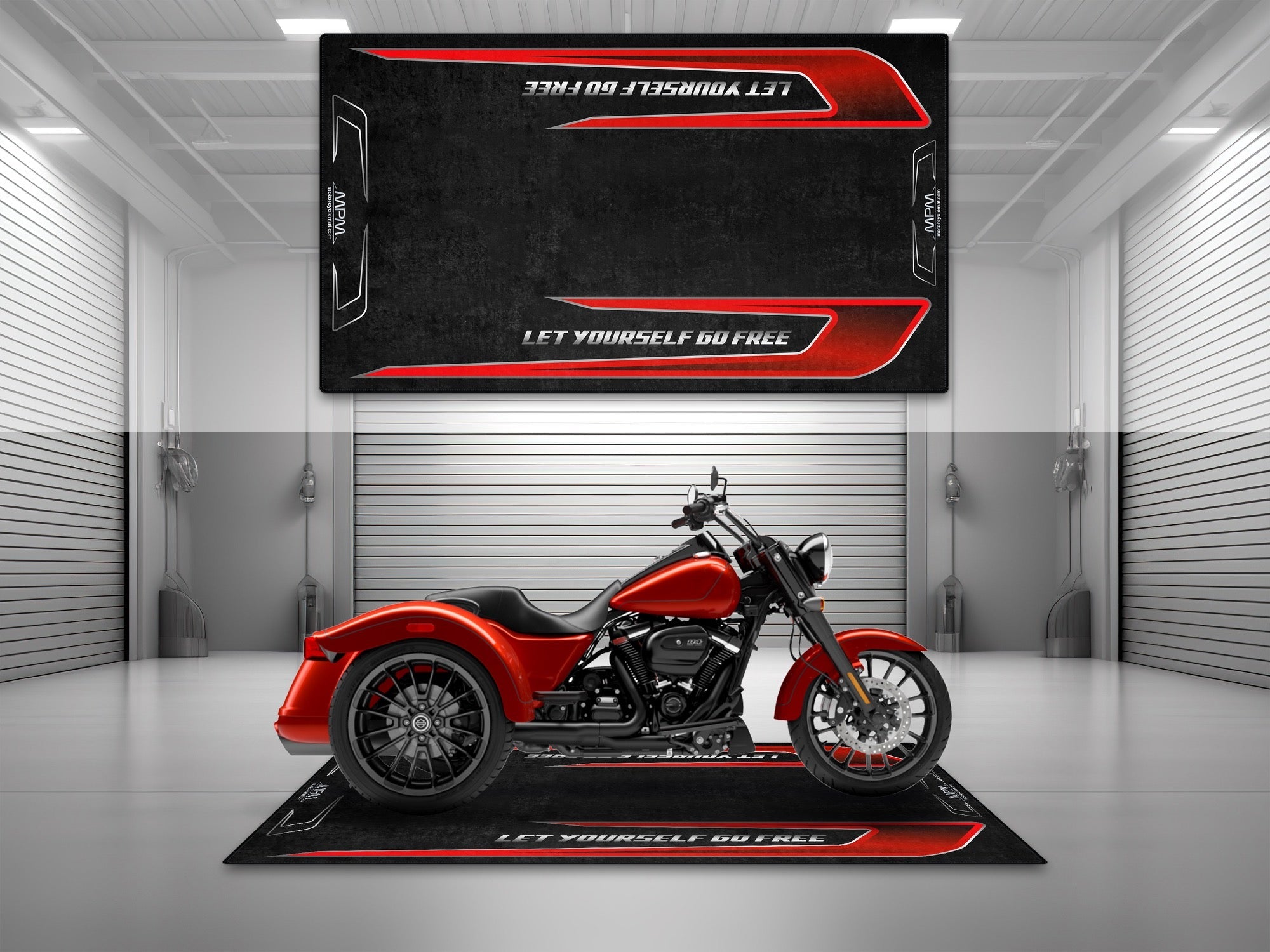 MPM Motorcycle Mat for Trike Motorcycle "Let Yourself Go Free" - MM4322