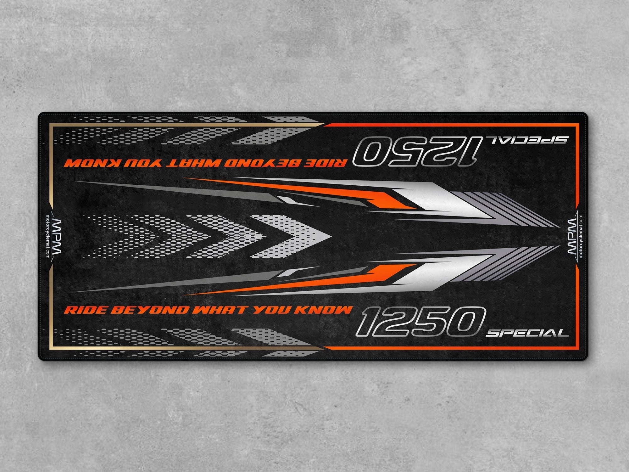 MPM Motorcycle Mat for Adventure Motorcycle "Ride Beyond What You Know" - MM4324