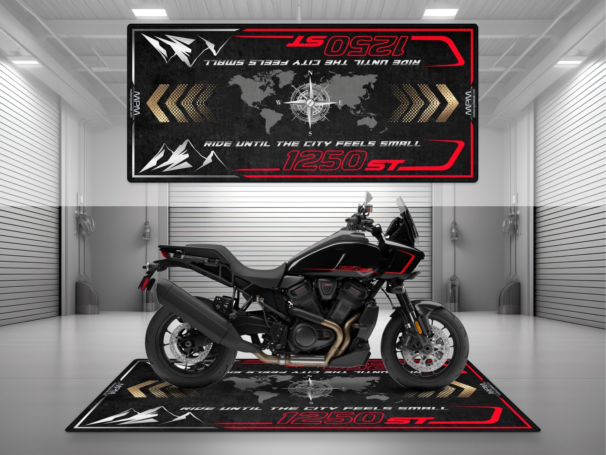 MPM Motorcycle Mat for Adventure Motorcycle "Ride Until The City Feels Small" - MM4325
