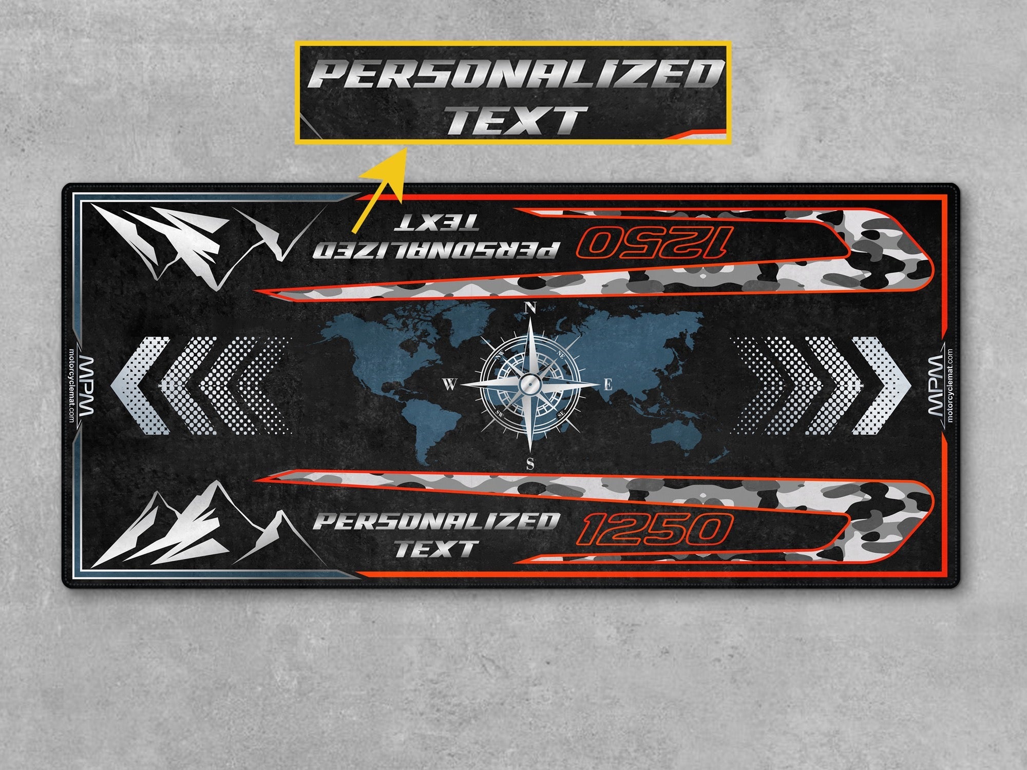MPM Motorcycle Mat for Adventure Motorcycle "Ride Discover Make it Yours" - MM4327