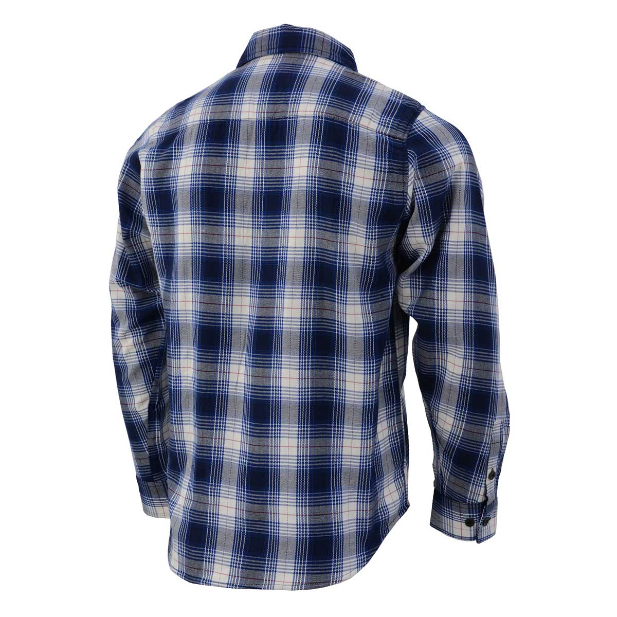 MNG11650 Men's Blue and White Long Sleeve Cotton Flannel Shirt