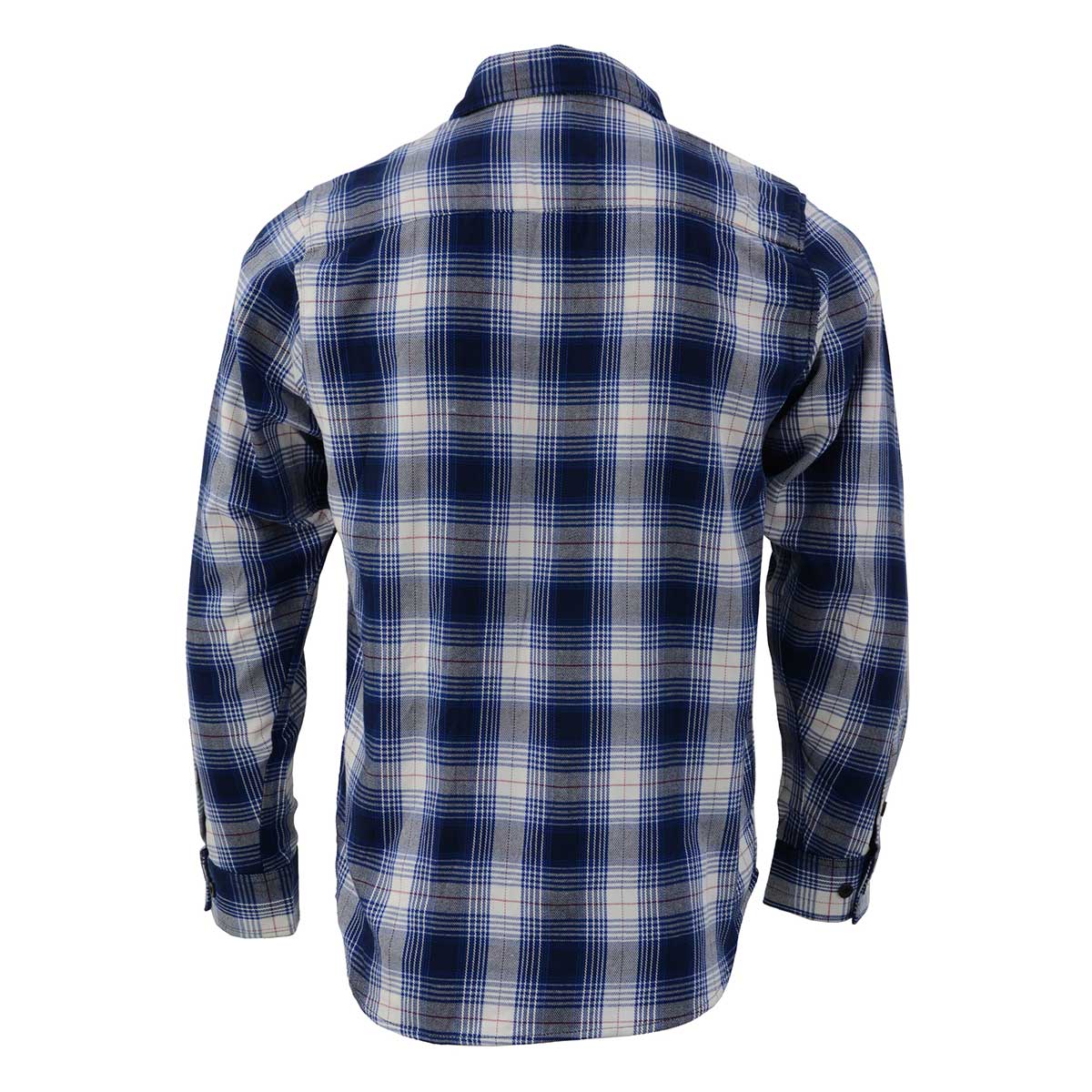 MNG11650 Men's Blue and White Long Sleeve Cotton Flannel Shirt