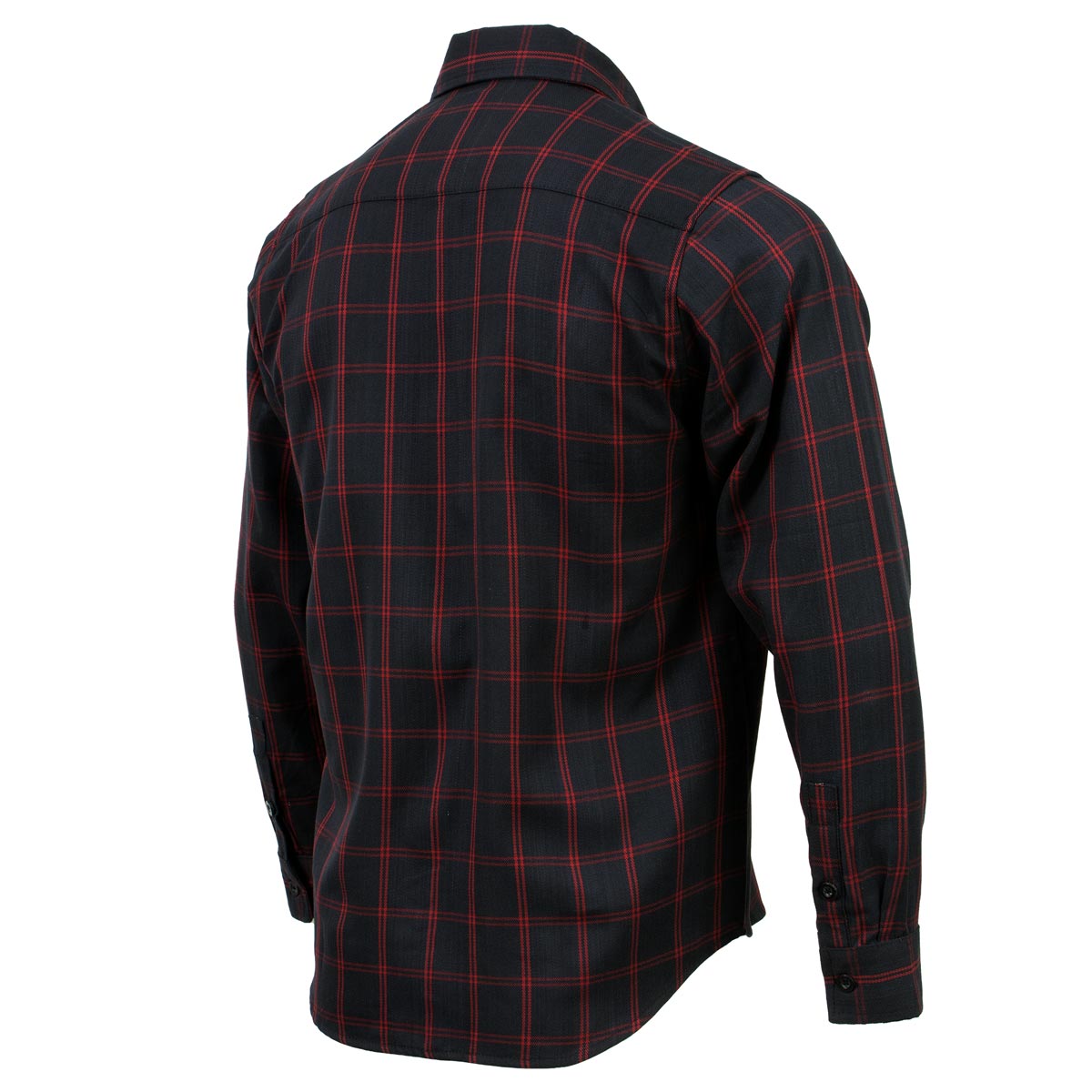 MNG11665 Men's Black and Red Long Sleeve Cotton Flannel Shirt