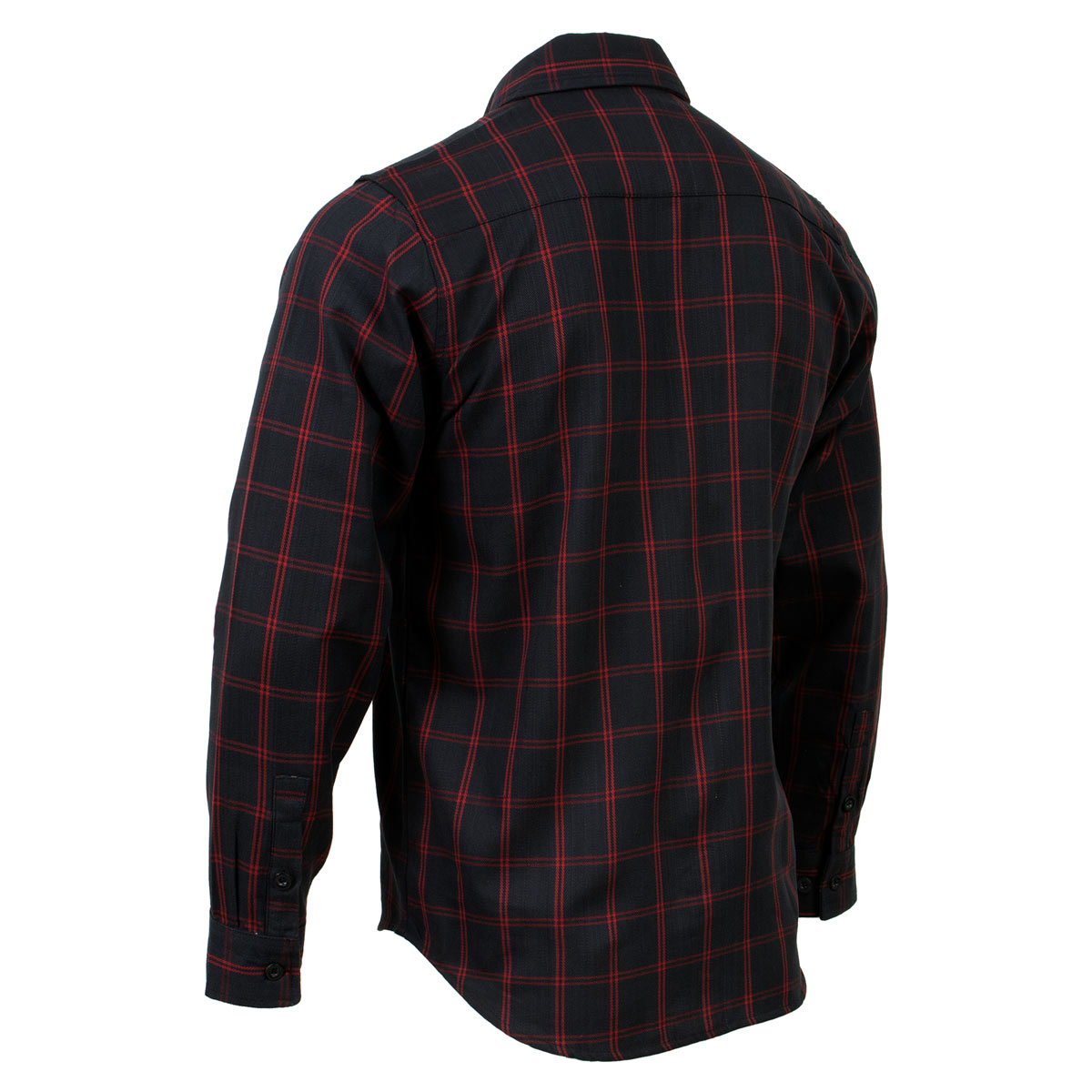 MNG11665 Men's Black and Red Long Sleeve Cotton Flannel Shirt
