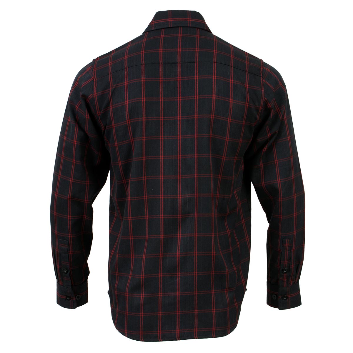 MNG11665 Men's Black and Red Long Sleeve Cotton Flannel Shirt