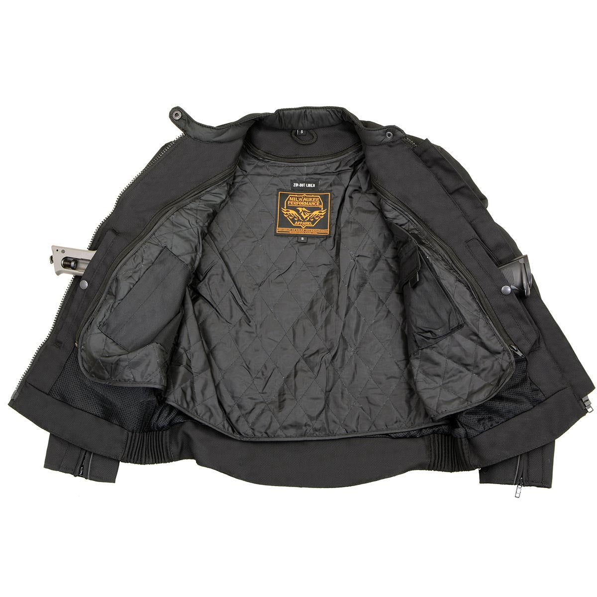 MPL1954 Women's 'Studded Wings' Black Textile Moto Jacket