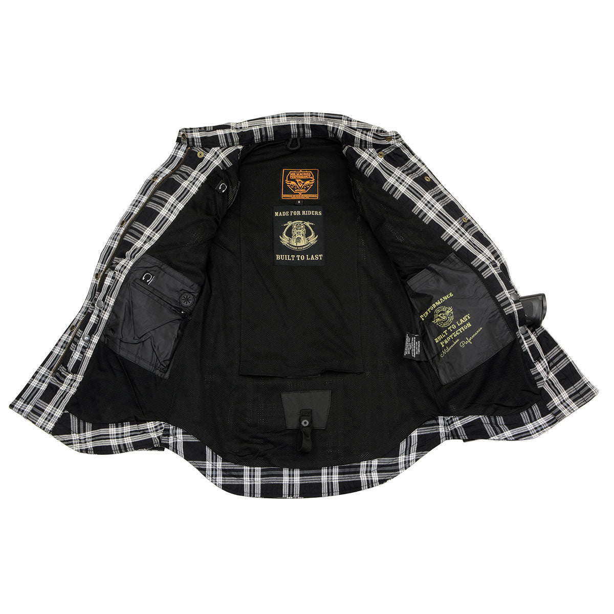 MPL2600 Women’s Plaid Flannel Biker Shirt w/ CE Approved Armor - Reinforced w/ Aramid Fiber