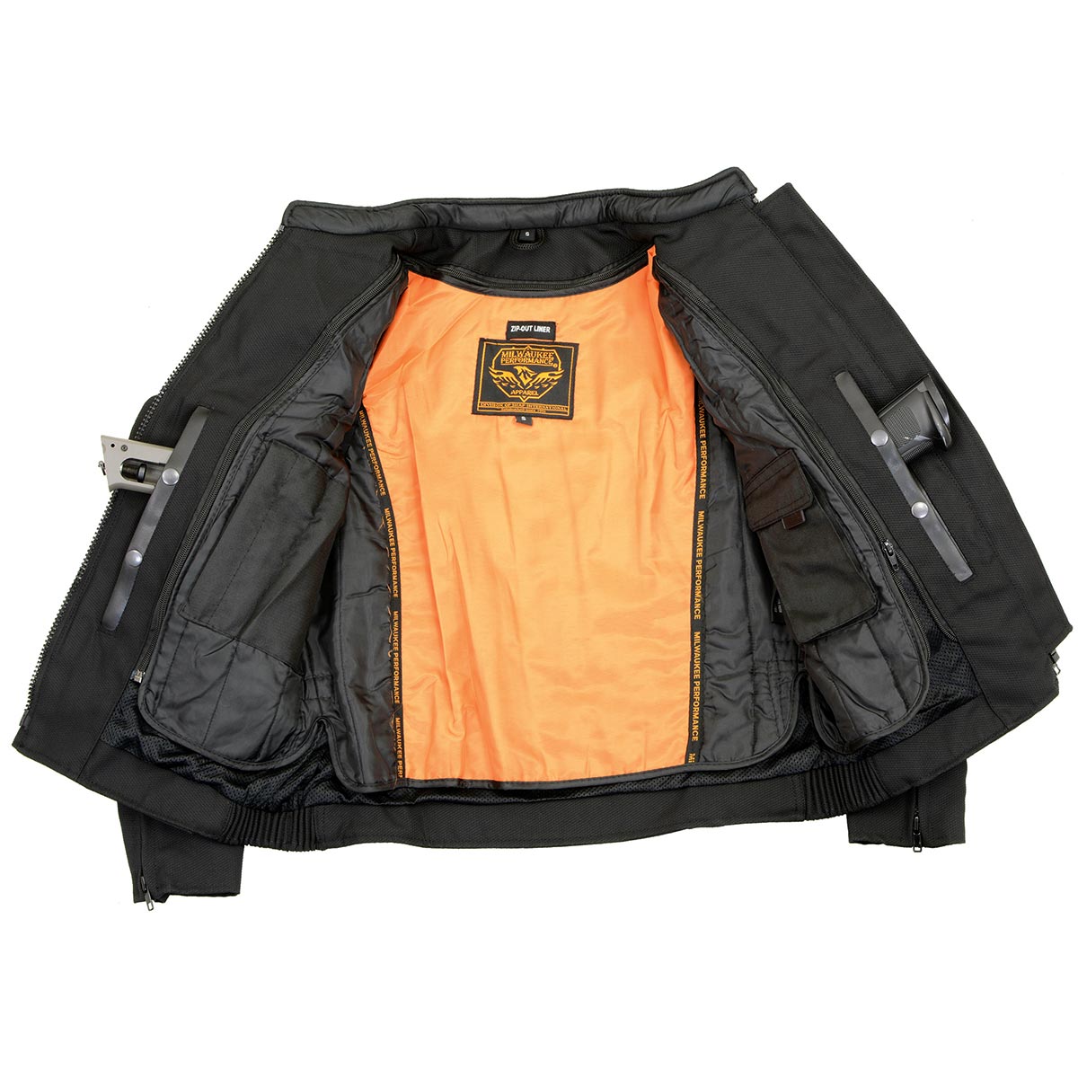 MPL2730 Women's Black Crossover Textile Scooter Jacket with Reflective Skulls