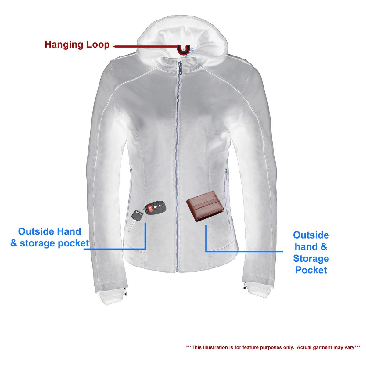 MPL2745 Women's Black Zipper Front Jacket with Full Sleeve Removable Hoodie