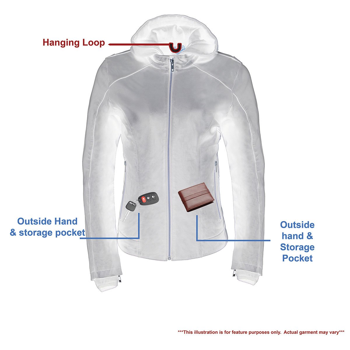 MPL2746 Women's Lightweight Hoodie Textile Scuba Jacket with Purple Wings