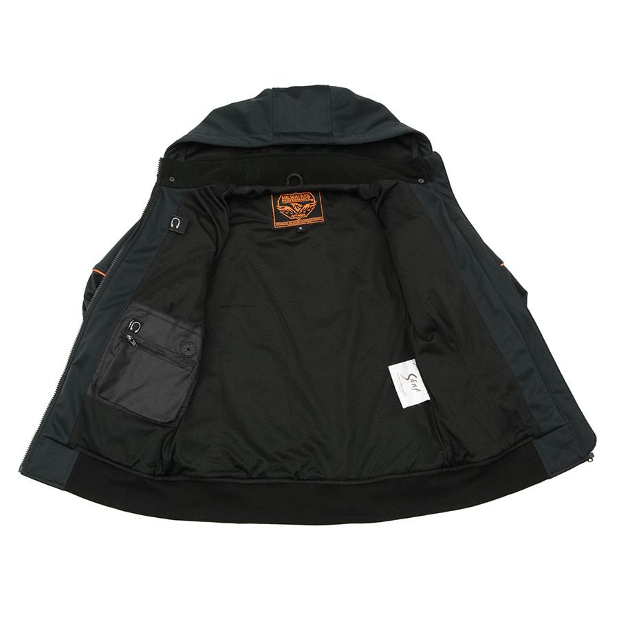 MPL2764 Women's Black Soft Shell Armored Motorcycle Racing Style Jacket with Hoodie